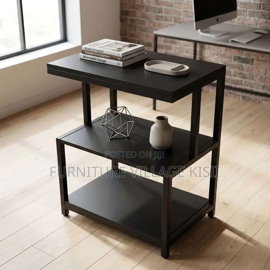 3-Tier Black Office Shelf