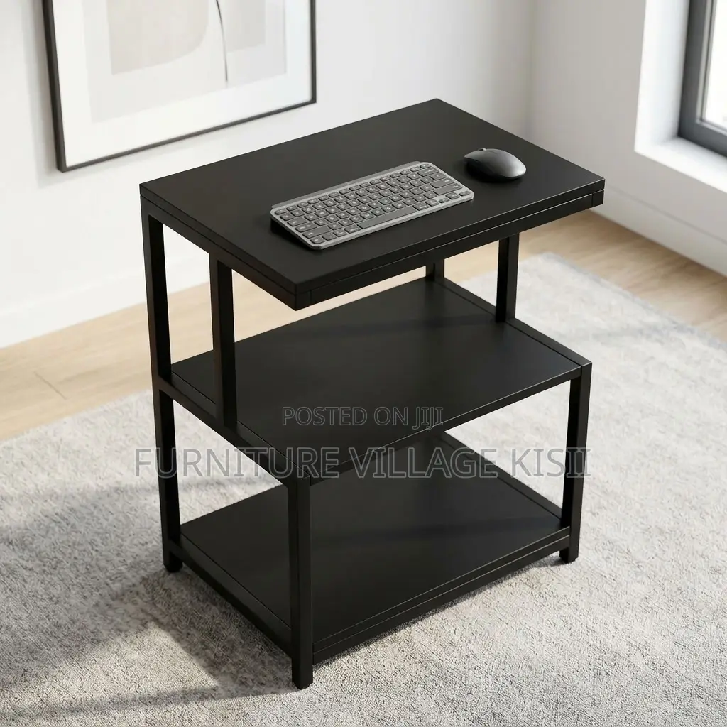 3-Tier Black Office Shelf