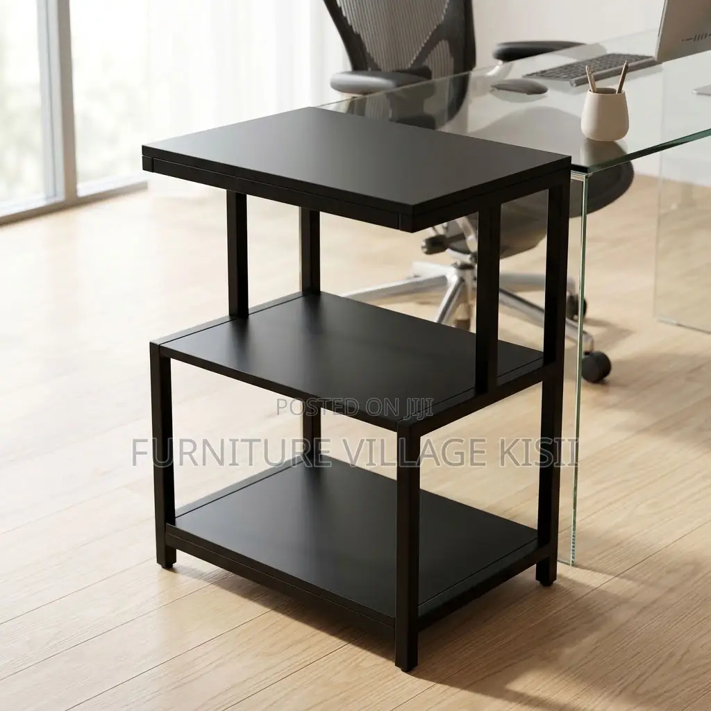 3-Tier Black Office Shelf