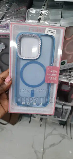 Pink MagSafe-compatible Phone Case Labeled for the iPhone 15 Pro