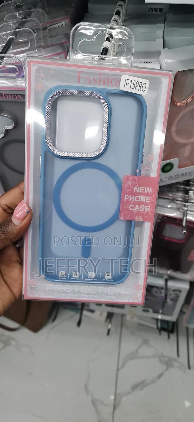 Pink MagSafe-compatible Phone Case Labeled for the iPhone 15 Pro - main view