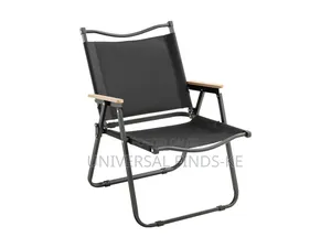 Compact Portable Black Chair for Camping and Outdoor Relaxation