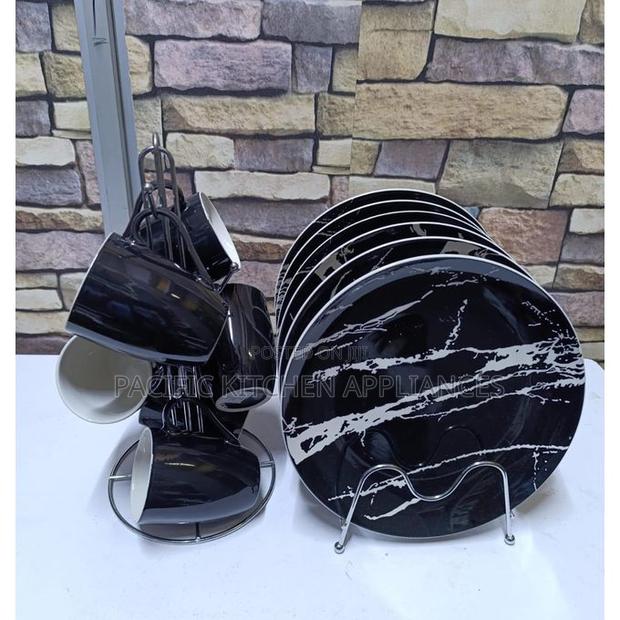 SUNDABESTS 12pcs Black Dinner Set - main view