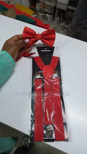 Red Suspender &Bowtie Set for Kids and Adults at 700