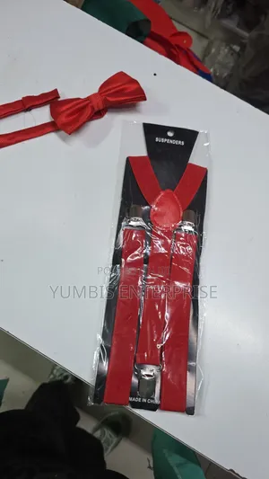 Red Suspender &Bowtie Set for Kids and Adults at 700