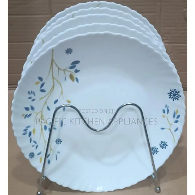 6-Piece White Round Dinner Plates Set