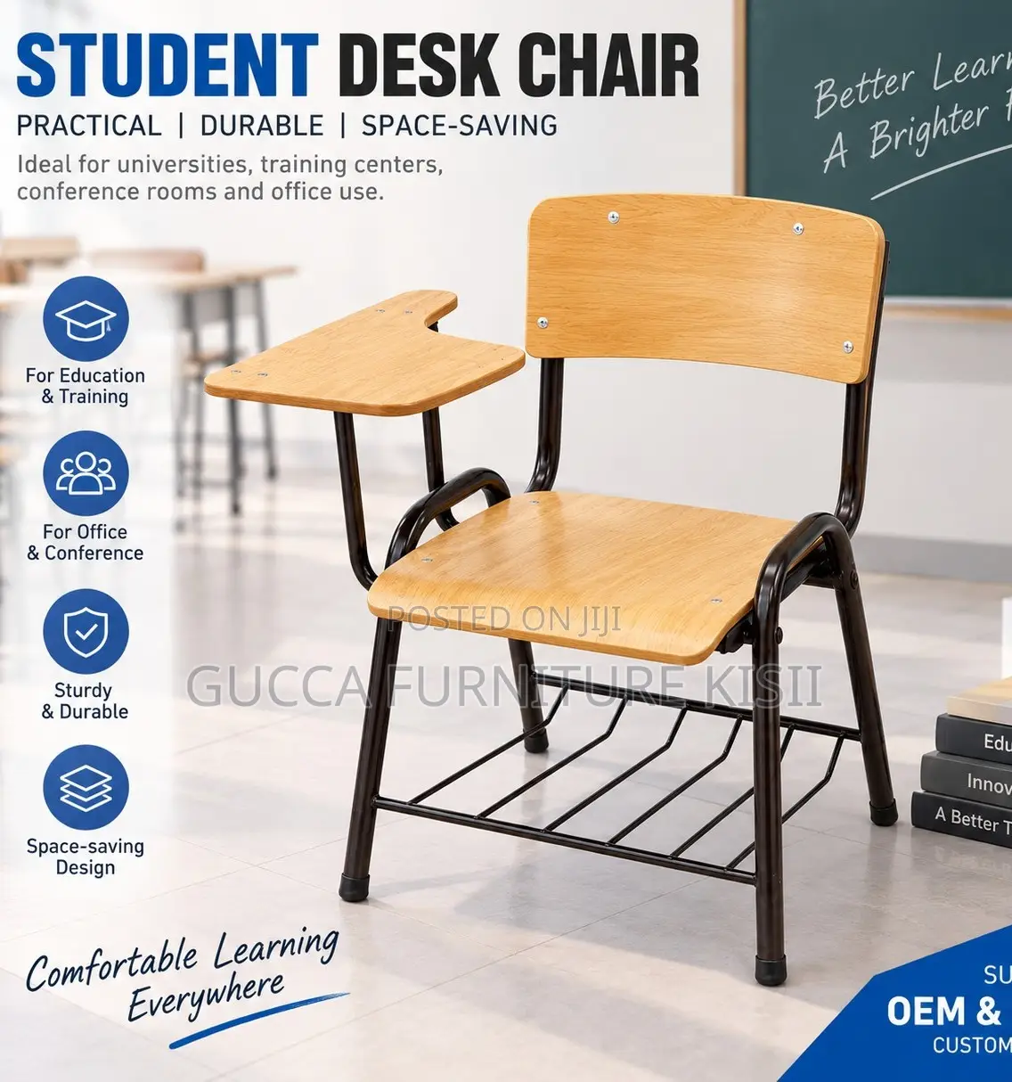 Customized Ergonomic Wooden Lecture Chair
