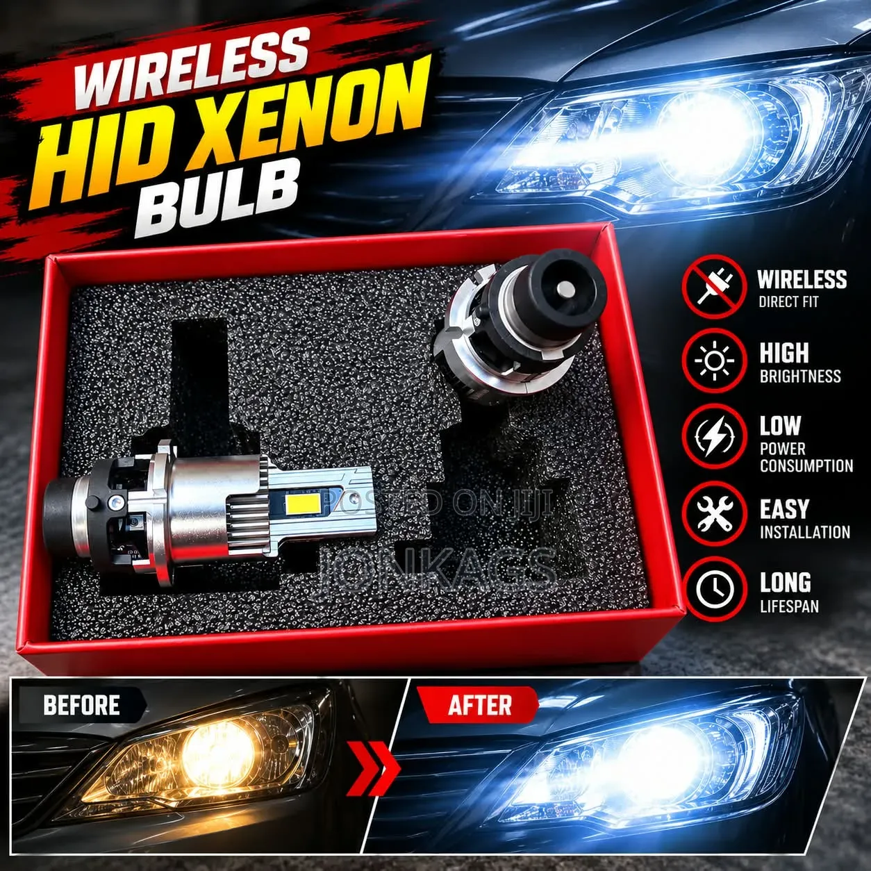 Wireless HID-Style D2R LED Bulb