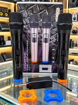 Dual UHF Wireless Microphones With Receiver for Church PA Systems Sale
