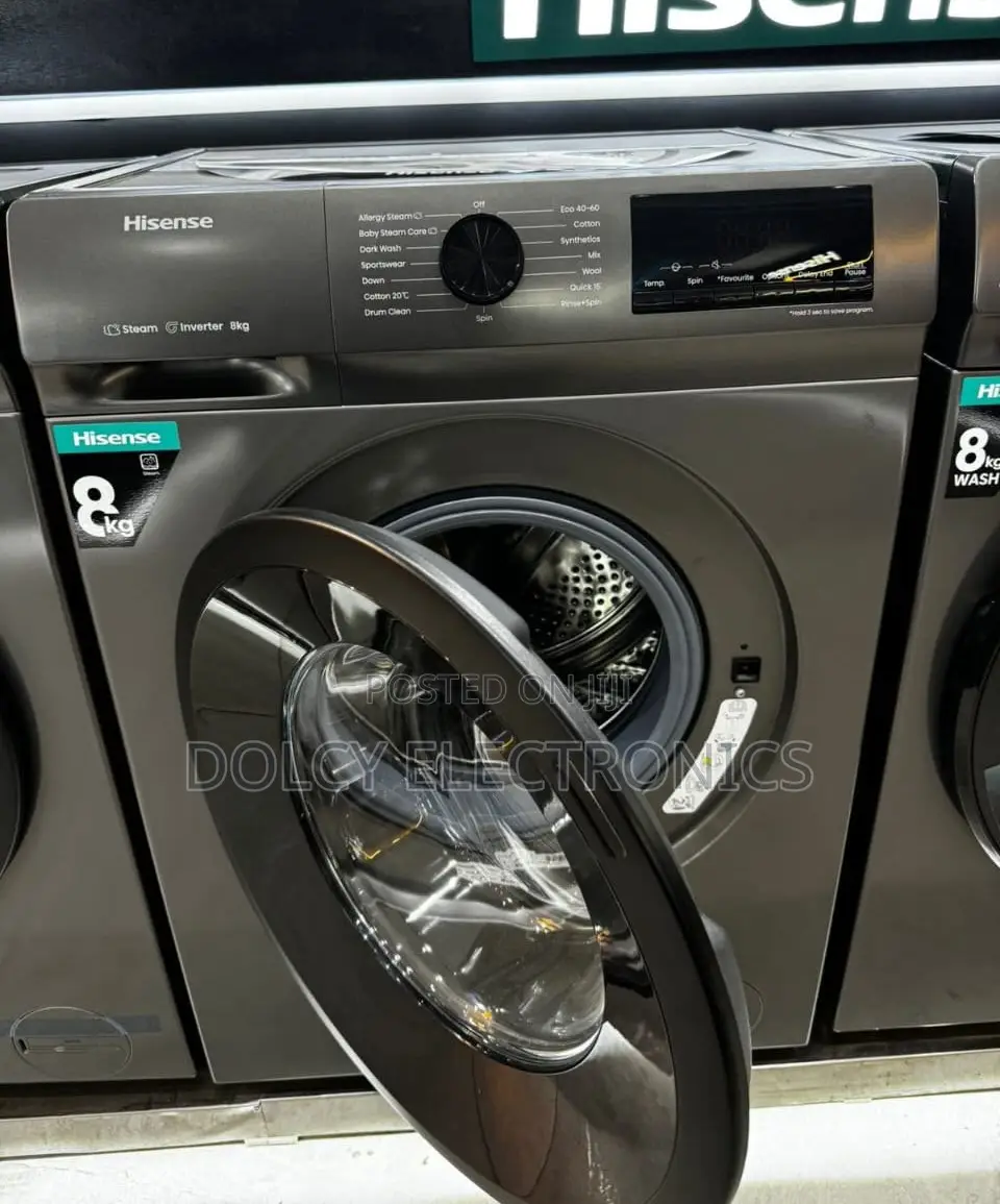 Hisense Wfqp8014evmt Front Load Washing Machine, 8kg - Silver