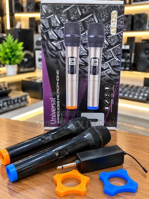2 Channel UHF Cordless Microphone System for Church DJ and Function PA
