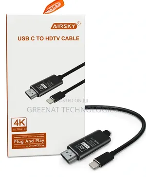 Airsky USB C to Hdmi / HDTV Cable 4k Ultra Hd 2m Type C to Hdmi