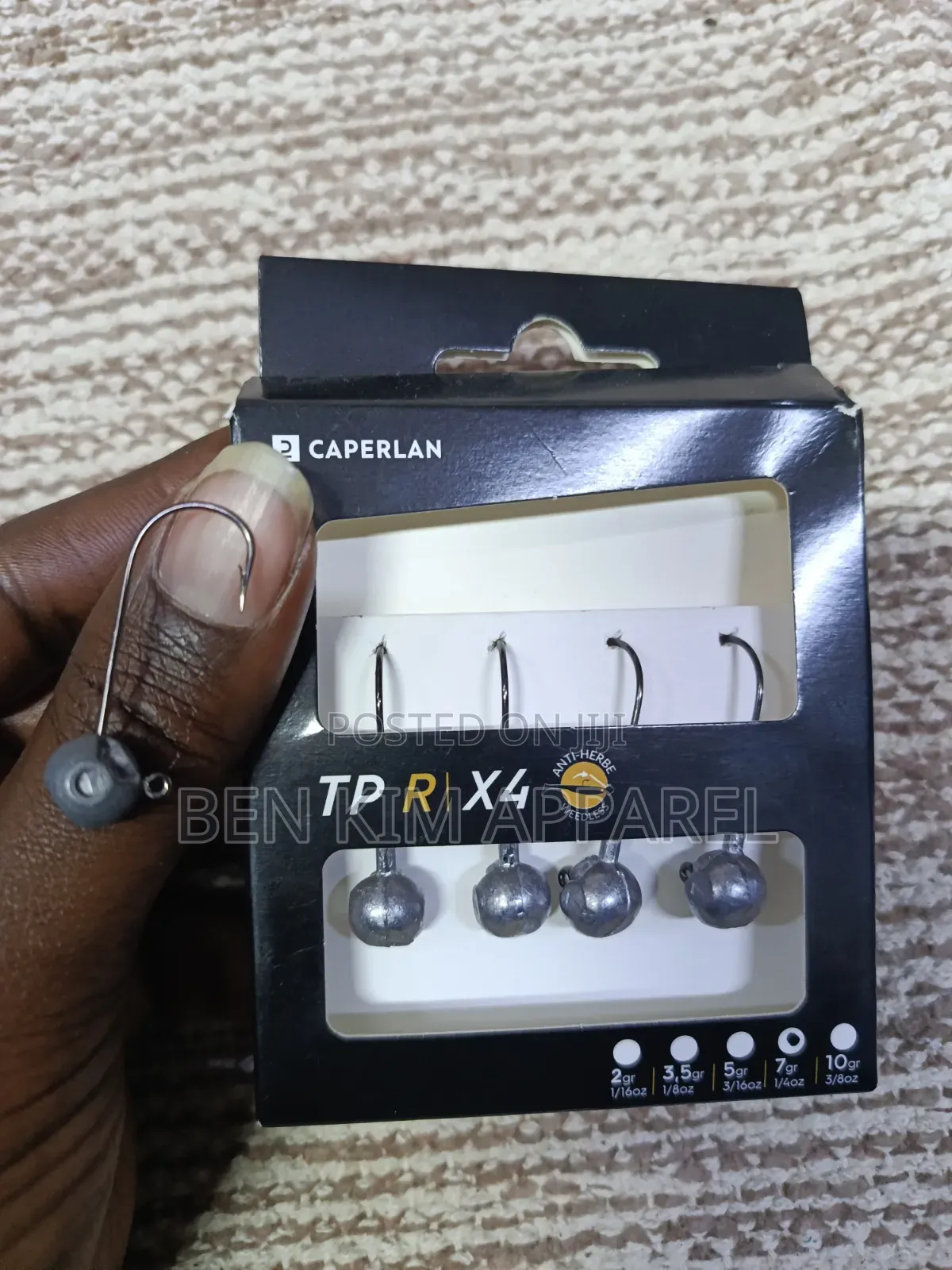 5 Pack Round Jighead Hooks 2gr, 3.5gr, 5gr, 7gr and 10gr Metallic.