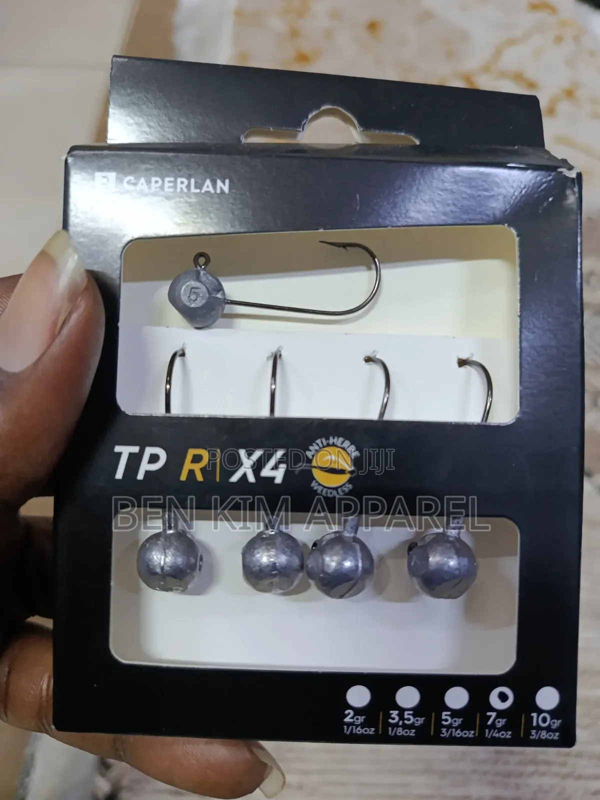 5 Pack Round Jighead Hooks 2gr, 3.5gr, 5gr, 7gr and 10gr Metallic.