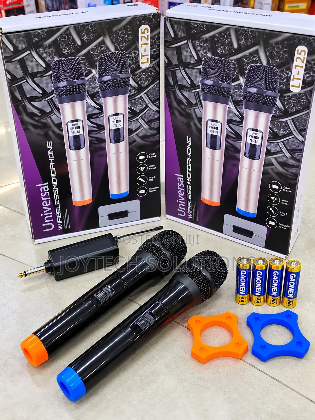 UHF Wireless Microphone Kit With Two Handheld Mics for PA System & DJs