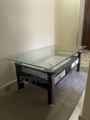 Heavy Glass Top Centre Table With 2 Drawers