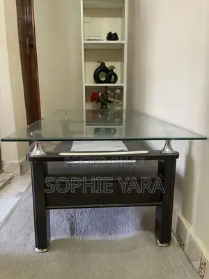 Heavy Glass Top Centre Table With 2 Drawers
