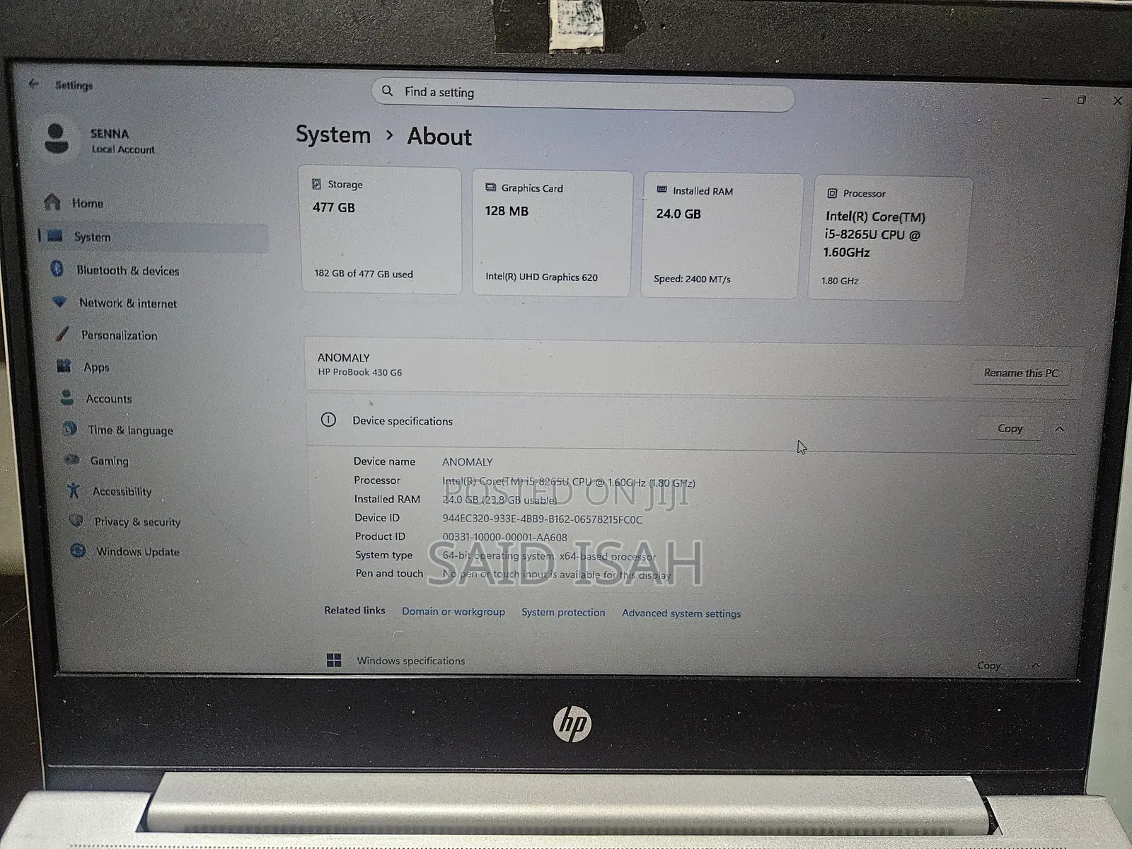 Laptop HP 430 G6 8GB Intel Core i5 SSD 128GB