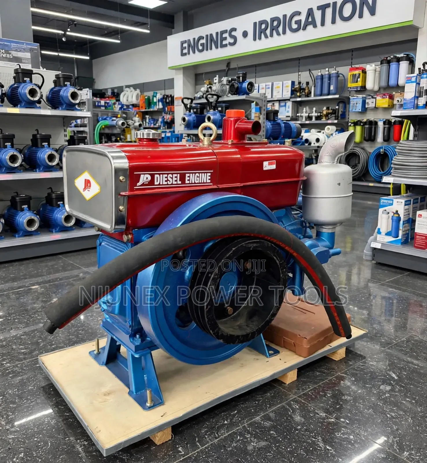 Water-Cooled Jiadi JD Diesel Engine With a Prominent Flywheel