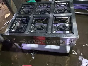 Kitchen Power Gas Cooker. Stainless Premium 6 Burner Stove