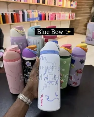 "Tied and True" Blue Bow Owala FreeSip Insulated S .Steel Bottle