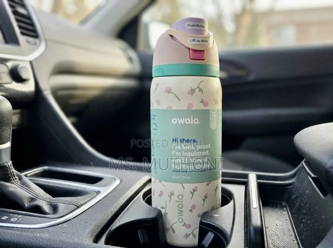 Tea Time" Floral Rosebud Pattern Owala Free Sip Water Bottle