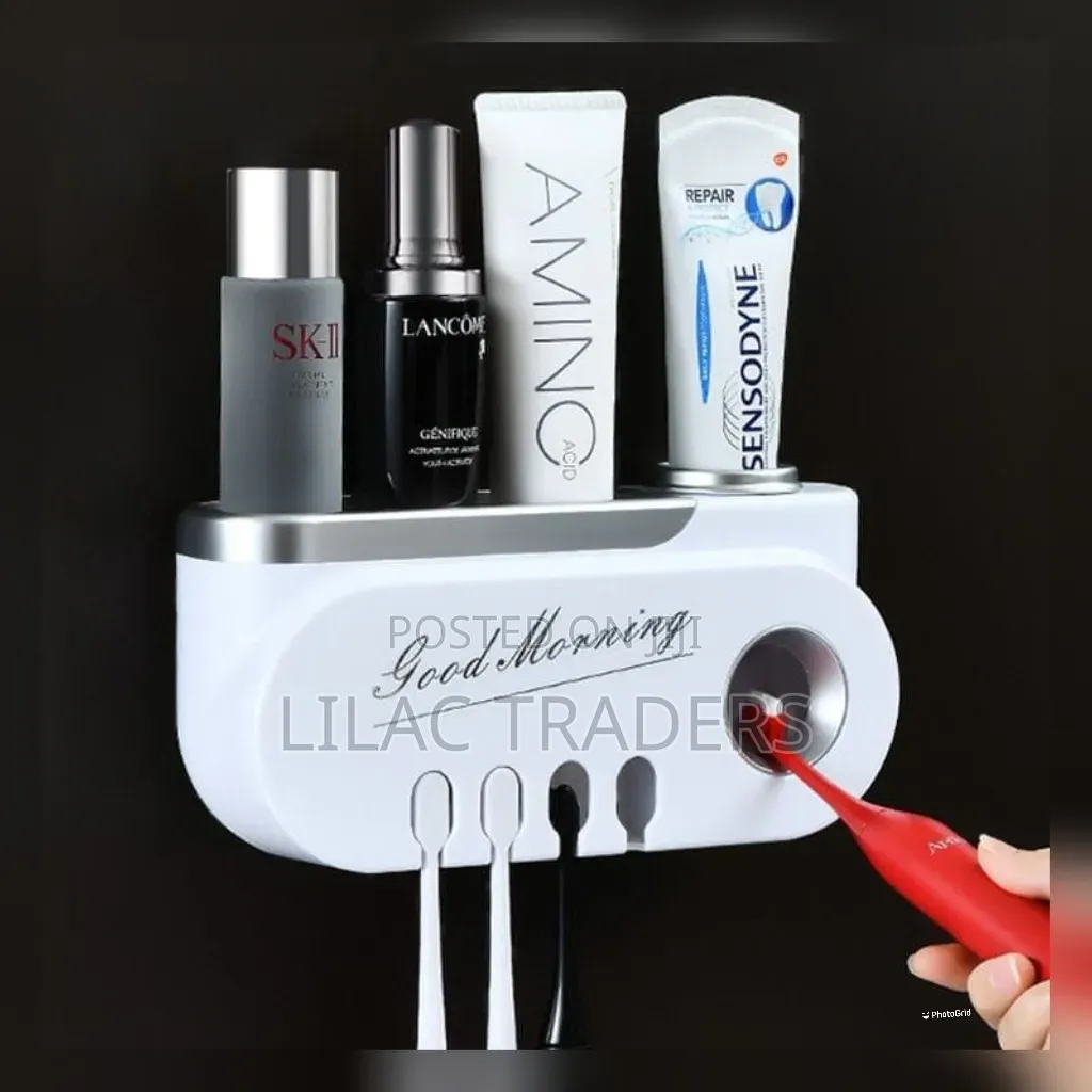 Unique Toothbrush Holder & Toothpaste Dispenser – Space Saver Pa
