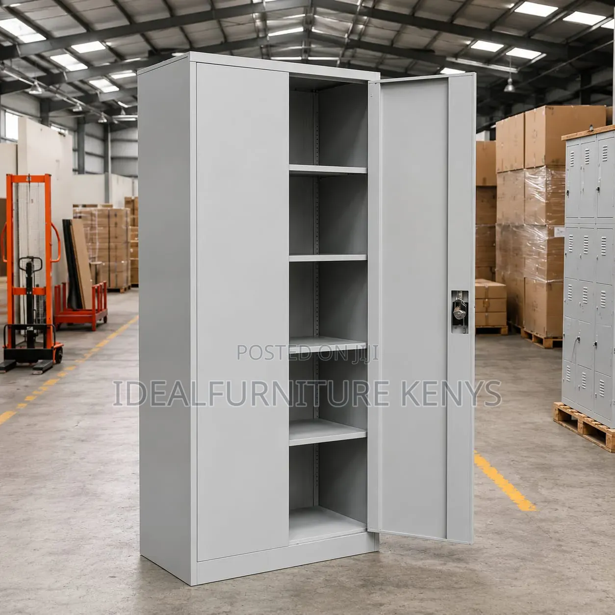 Lockable Steel Storage Cabinet With Adjustable Shelves
