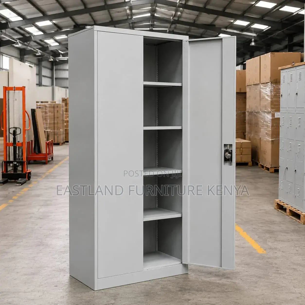 Lockable Steel Storage Cabinet With Adjustable Shelves