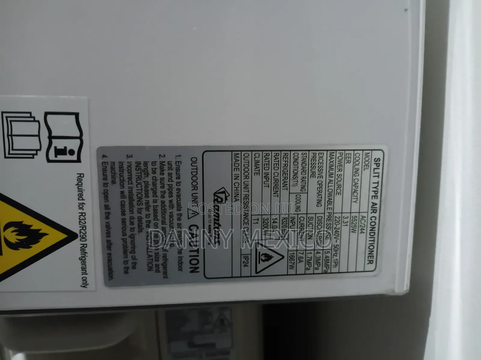 RAMTONS a/C Unit, 18000btu