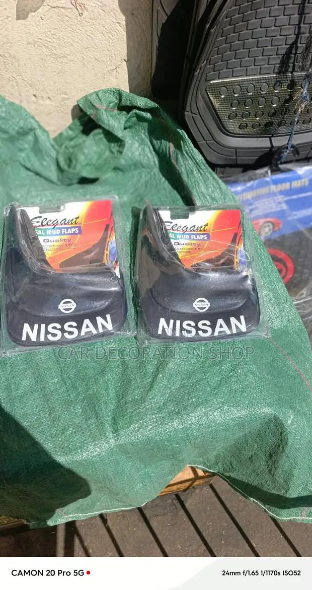 4pc Black Plastic Elegant Nissan Models Mudflaps - main view