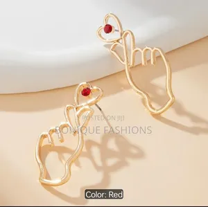 Korean Finger Heart Drop Earrings