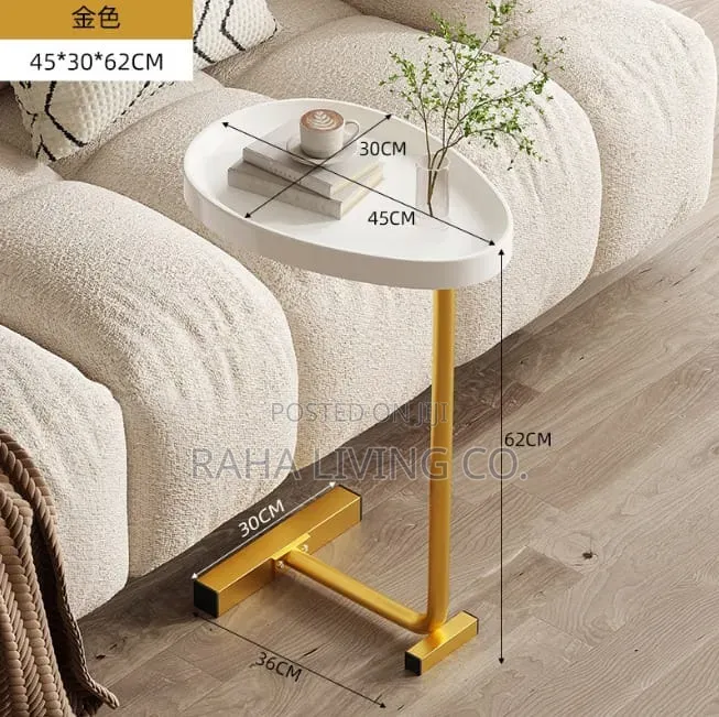 C-Shaped Bedside Coffee Table | Mobile Storage | Compact Design
