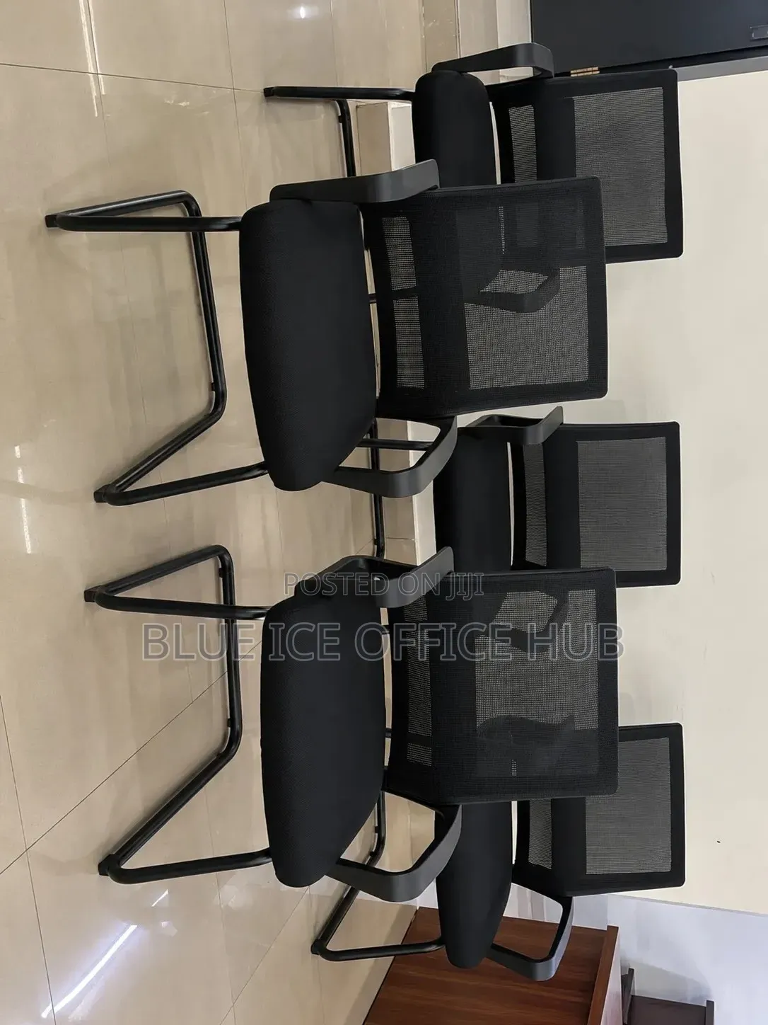 Office Visitor Chairs | Black Mesh Meeting Chairs.