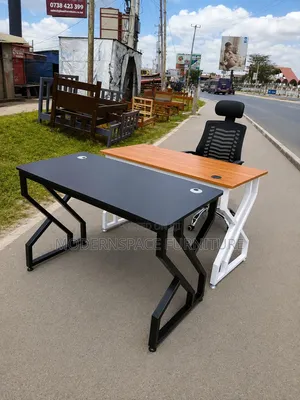 Study Desk and Headrest Office Chair