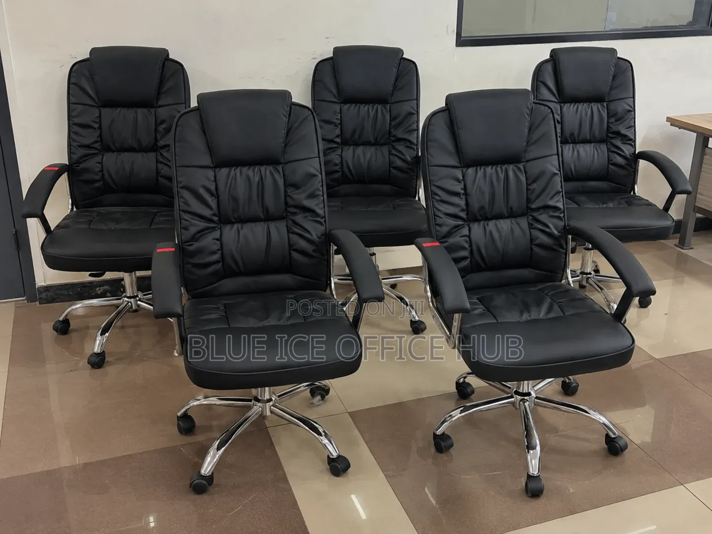 High Back Executive Office Chairs | Black Leather.
