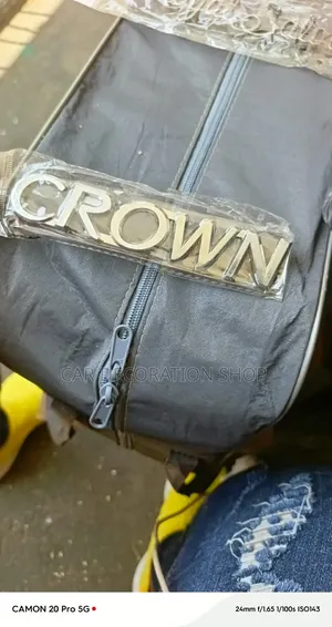 CROWN Silver Chrome Rear Trunk Emblem Badge