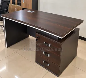 Executive Office Desk With 3 Drawer Pedestal & Cable Port.