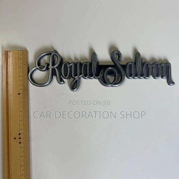 Royal Saloon Fender Trunk Emblem Script Emblem - main view