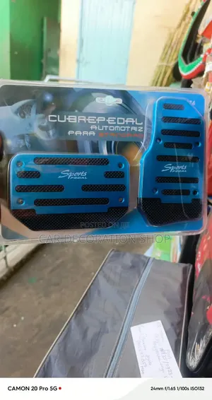 Blue Automatic Pedal Covers With Antislip Rubber Grips
