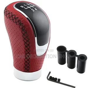 Red& Black Universal Manual Pu Perforated Gear Knob
