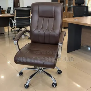 Brown Leather Executive Office Chair – High Back
