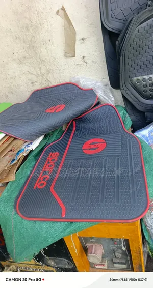 Sparco Floor Mats Waterproof Rubber Nonslip Grooves Floor Mats 5pcs