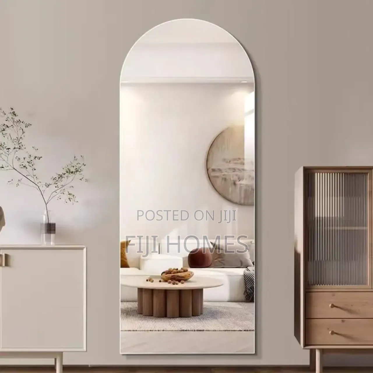 Unbreakable Acrylic Self-Adhesive Mirror | Semi-Circle | 120x40cm