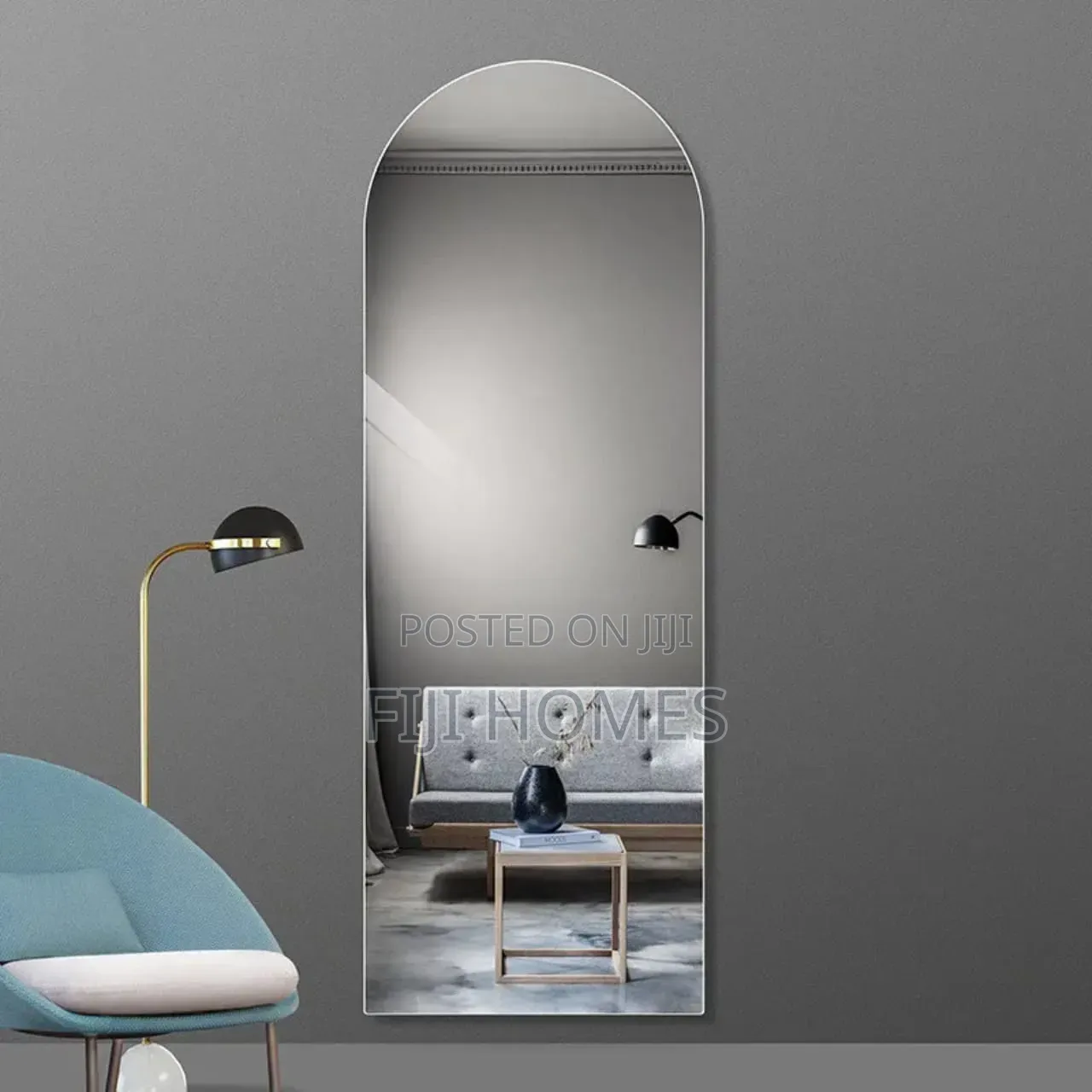 Unbreakable Acrylic Self-Adhesive Mirror | Semi-Circle | 120x40cm