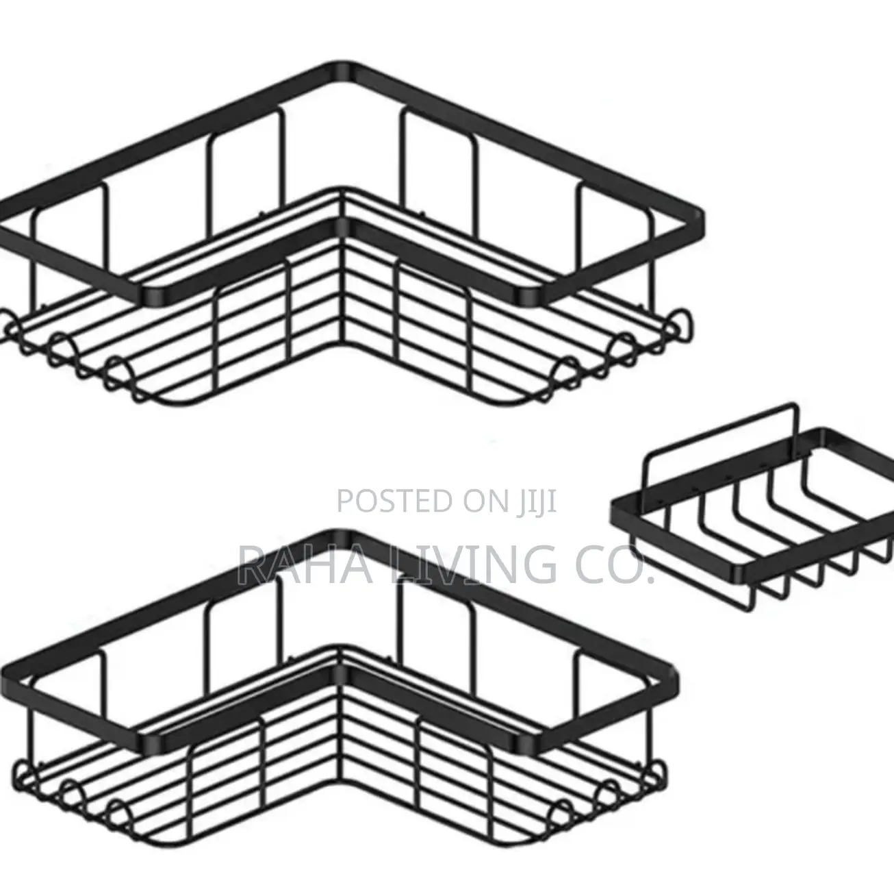 3pc Corner Shower Caddy Set | Wall Organizer | No Drilling