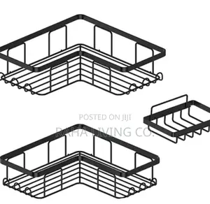 3pc Corner Shower Caddy Set | Wall Organizer | No Drilling