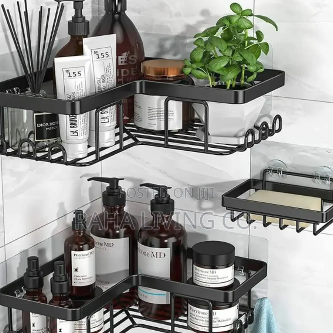 3pc Corner Shower Caddy Set | Wall Organizer | No Drilling