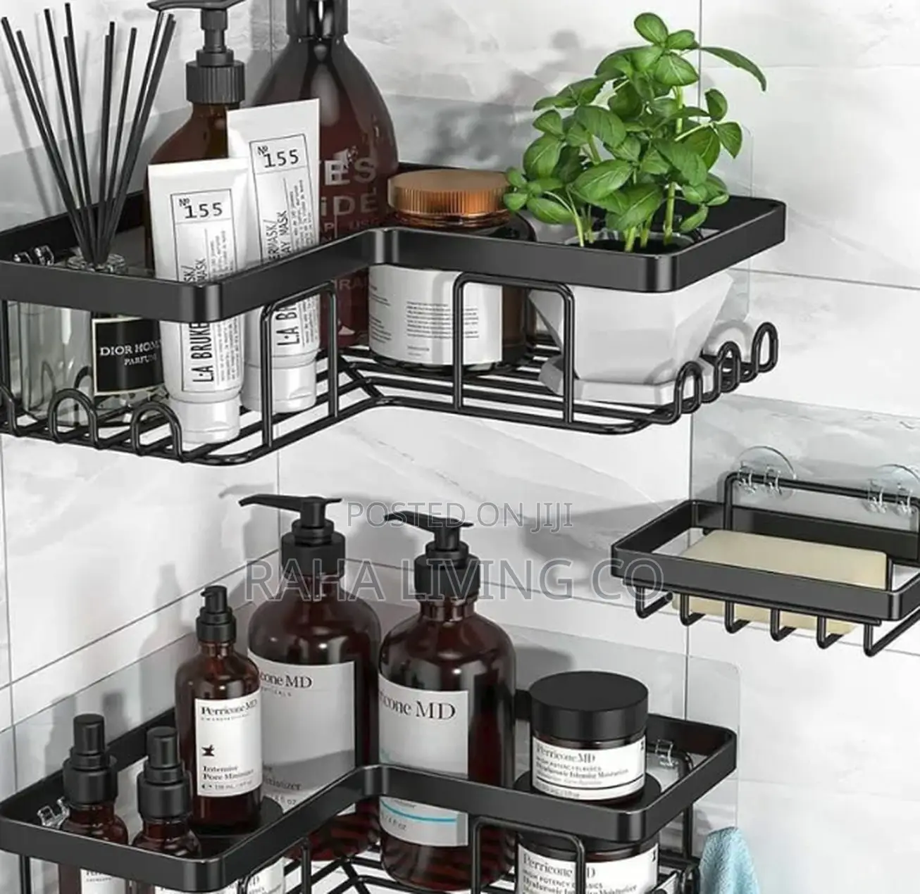 3pc Corner Shower Caddy Set | Wall Organizer | No Drilling