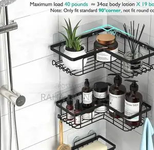 3pc Corner Shower Caddy Set | Wall Organizer | No Drilling